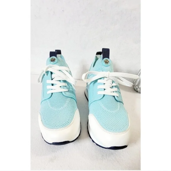 Michael Kors Womens Mystic Blue Sneakers Dash Knit Trainer Shoes Size 9M - Picture 1 of 6